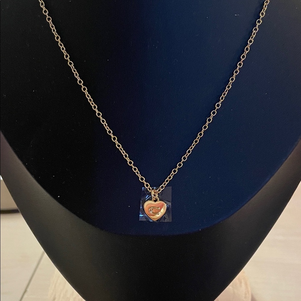 Coach Gold Heart Pendant Necklace